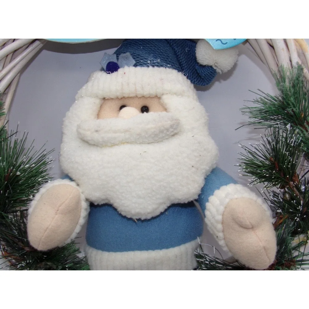 Welcome Santa wood wreaths for inside or outside use Blue